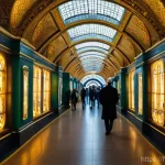우크라이나 지하철 이용법 - **Prompt:** A breathtaking wide shot of the 'Zoloti Vorota' (Golden Gate) metro station in Kyiv, Ukr...