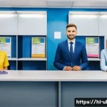 우크라이나에서 외국인이 주의해야 할 법 - **Prompt 1: Seamless Arrival and Registration**
    "A bright, welcoming scene at a modern Ukrainian...